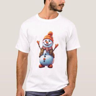 Camiseta Cartoon engraçado Snowman