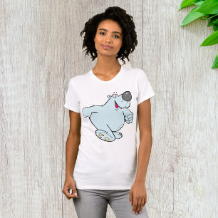 Camiseta Cartoon Engraçado Urso Polar Um Caráter Azul