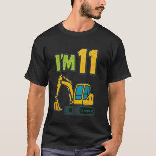 Camiseta Cartoon Escavadeira Amarela de Esteira para 11º An