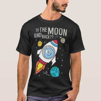 Camiseta Cartoon espacial e foguete