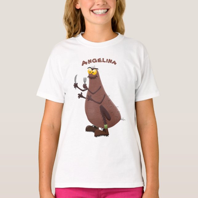 Camiseta Cartoon feio e faminto (Frente)