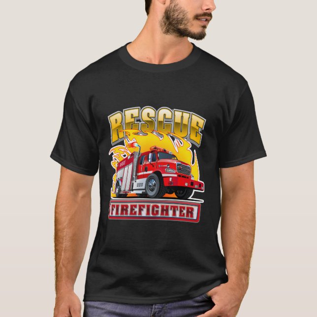 Camiseta Cartoon Fire Truck (Frente)