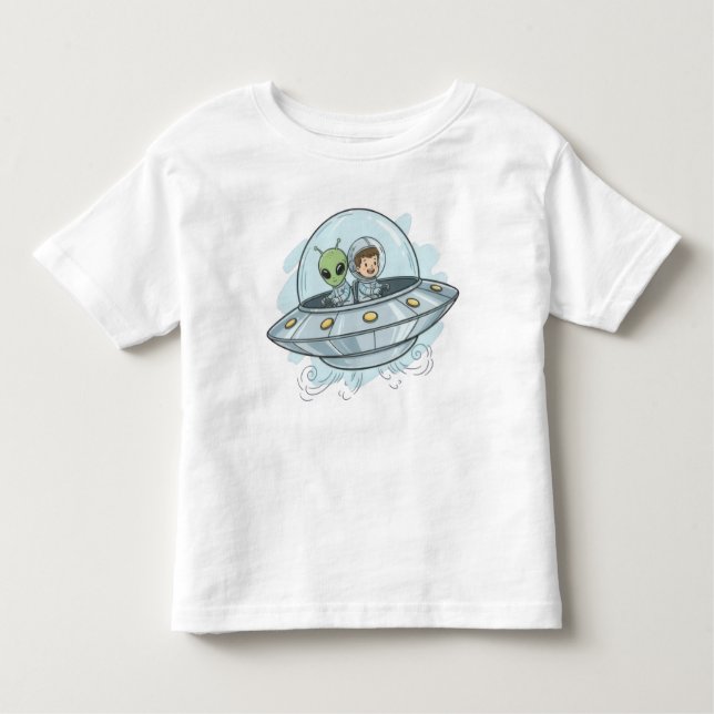 Camiseta Cartoon Flying Alien (Frente)