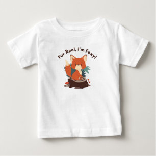Camiseta Cartoon Fox Kids "Fur Real, I'm Foxy" Fof