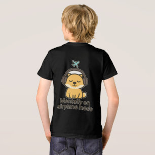 Camiseta Cartoon Fox Sticker Mentalmente no modo de avião