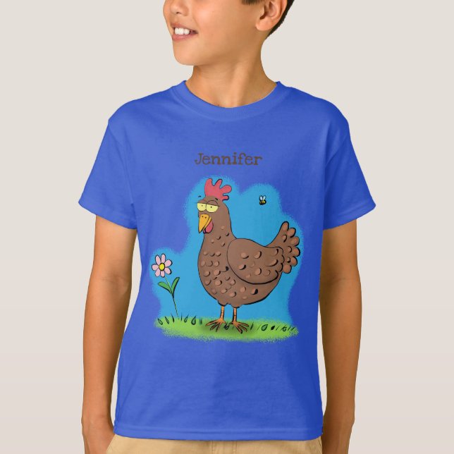 Camiseta Cartoon galinha rústico (Frente)
