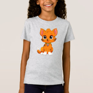 Camiseta Cartoon Gato Adorável
