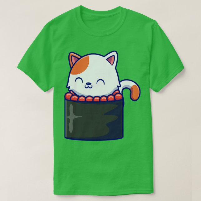 Camiseta Cartoon Gato Gato Sushi (Frente do Design)