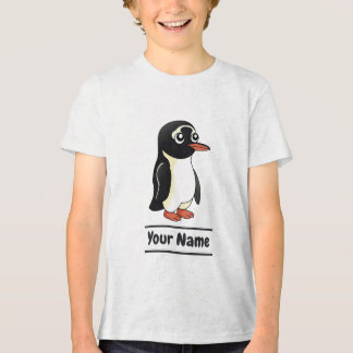 Camiseta Cartoon Gentoo Penguin com texto personalizado