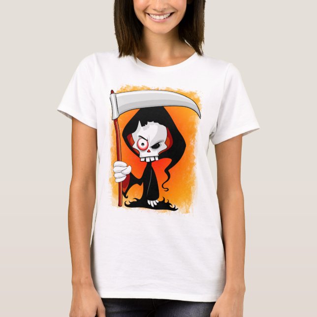 Camiseta Cartoon Grim Reaper Assustador (Frente)