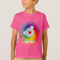 Cartoon Grito Arco-Íris Branco Lion Crianças Camis