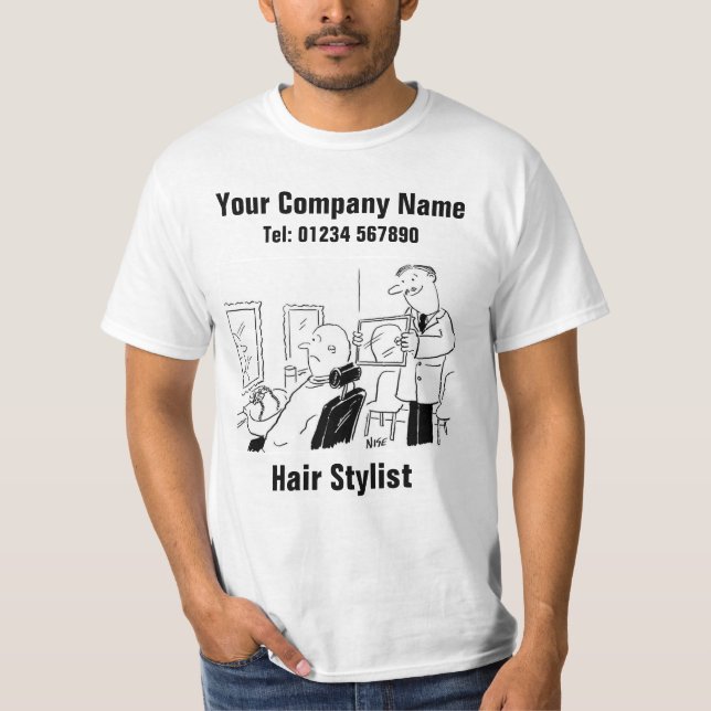 Camiseta Cartoon Hair Stylist para personalizar (Frente)