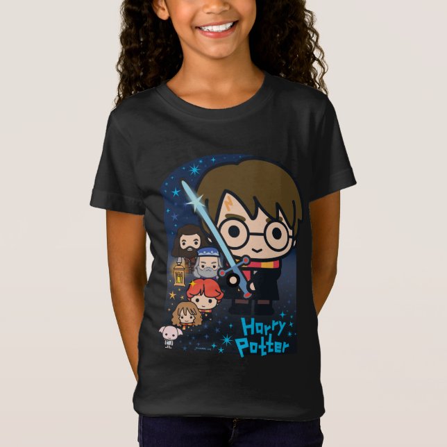 Camiseta Cartoon Harry Potter Câmara Secreta Gráfico (Frente)