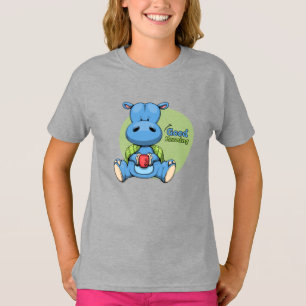 Camiseta Cartoon Hippo   Crianças