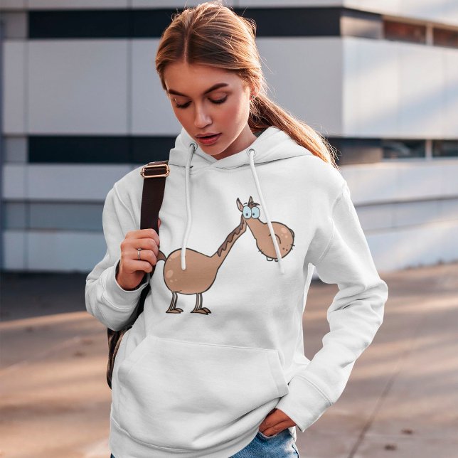 Camiseta Cartoon Horse Womens Hoodie (Criador carregado)