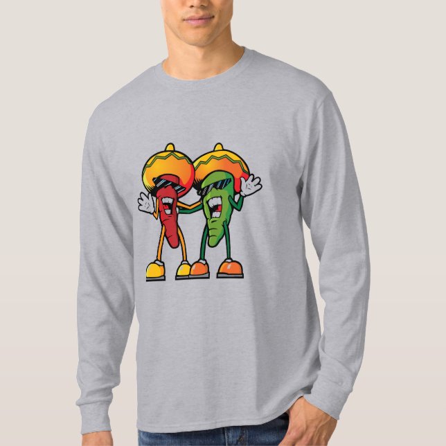 Camiseta Cartoon hot peppers (Frente)