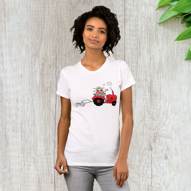 Camiseta Cartoon Humorístico de Trator de Fazendeiro Countr (Criador carregado)