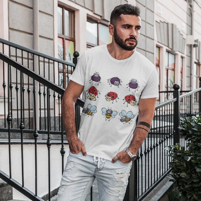 Camiseta Cartoon Insetos Abelhas Engraçadas Aranhas Ladybug (Criador carregado)