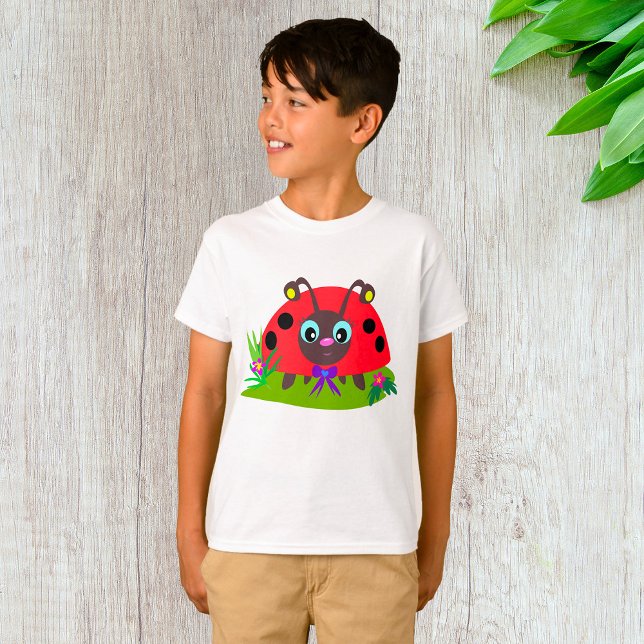 Camiseta Cartoon Ladybug Arco e Flores (Criador carregado)
