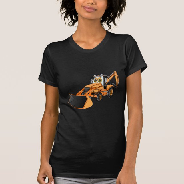 Camiseta Cartoon Laranja Backhoe (Frente)