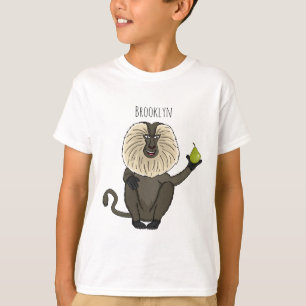 Camiseta Cartoon macaco macaco-cauda-leão engraçado