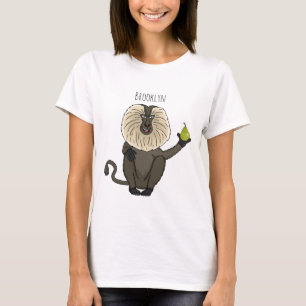 Camiseta Cartoon macaco macaco-cauda-leão engraçado