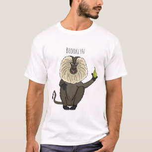 Camiseta Cartoon macaco macaco-cauda-leão engraçado