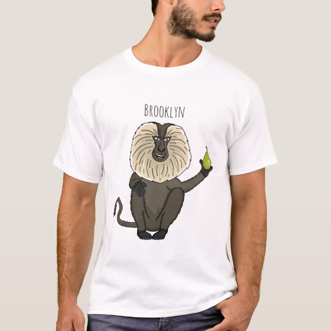 Camiseta Cartoon macaco macaco-cauda-leão engraçado (Frente)