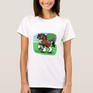 Camiseta Cartoon Maiestoso Cavalo de Rascunho