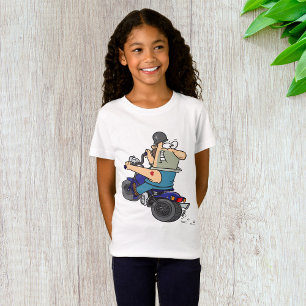 Camiseta Cartoon Man On A Motorcycle Girls T Shirt