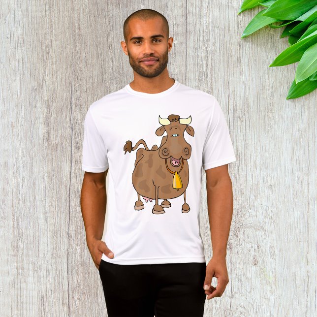 Camiseta Cartoon Marrom Vaca com Fazenda Celular (Criador carregado)