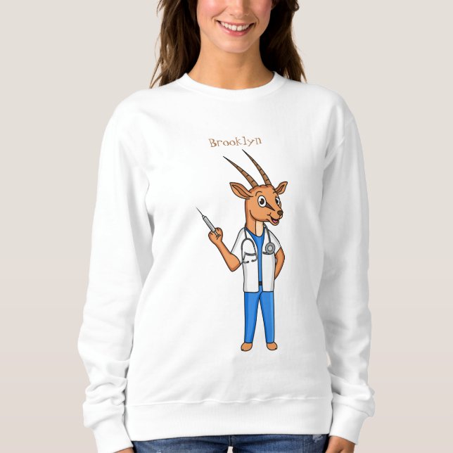 Camiseta Cartoon médico de antílope Gemsbok (Frente)