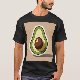 Camiseta Cartoon Minimalista Half Avocado Sticker