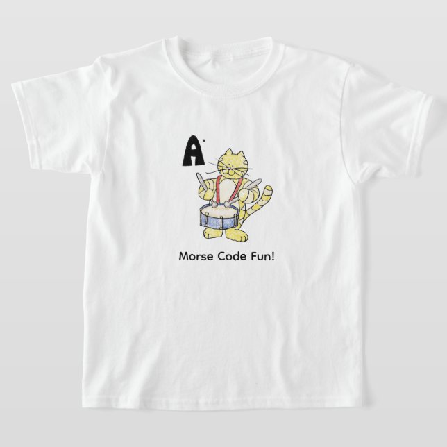 Camiseta Cartoon Morse Code for Kids!  Letter A (Postura )