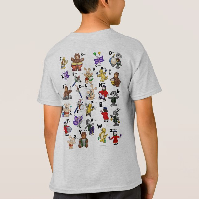 Camiseta Cartoon Morse Code for Kids!  Letter D (Verso)