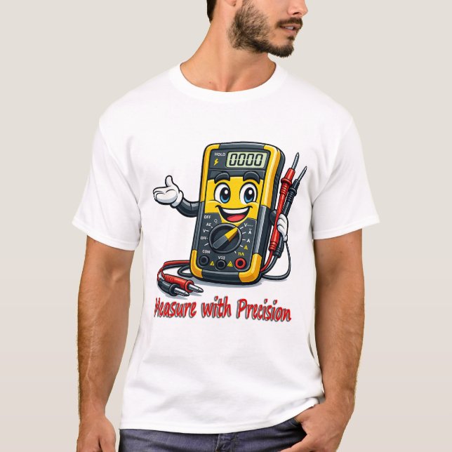 Camiseta Cartoon Multímetro Medir Com Precisão (Frente)