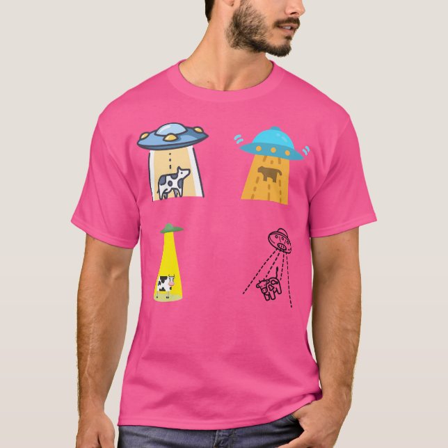 Camiseta Cartoon Objeto Voador Não Identificado Abduzindo U (Frente)
