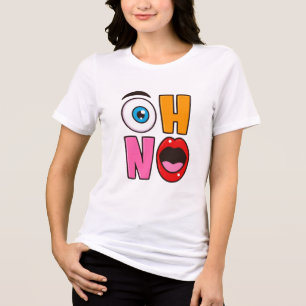 Camiseta Cartoon “Oh Não” Divertido
