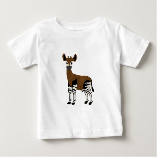 Camiseta Cartoon Okapi, Animais Majestosos Okapi, Amantes O