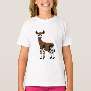 Camiseta Cartoon Okapi, Animais Majestosos Okapi, Amantes O