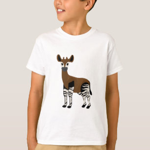 Camiseta Cartoon Okapi, Animais Majestosos Okapi, Amantes O