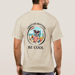 Camiseta Cartoon ousado de cachorro vestido e relaxado – Se