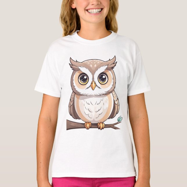 Camiseta Cartoon Owl Brown (Frente)