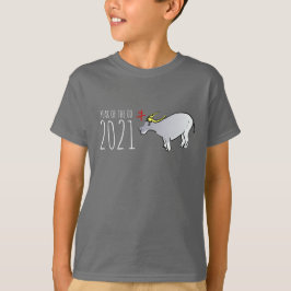 Camiseta Cartoon Ox Chinês Ano Novo 2021 Crianças T