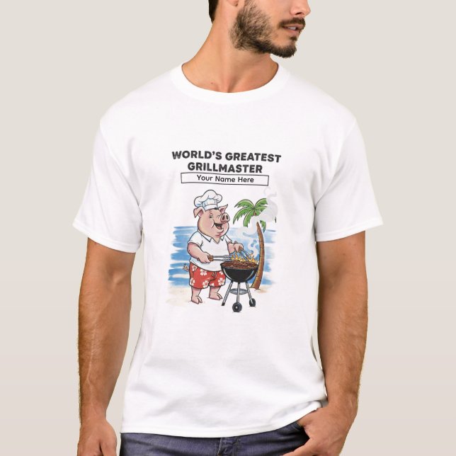 Camiseta Cartoon Personalizado do Maior Mestre da Grelha do (Frente)