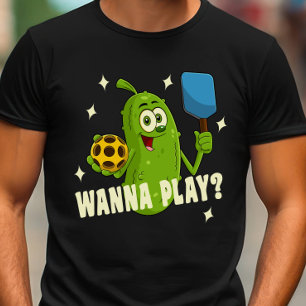 Camiseta Cartoon Pickle Quer Jogar Pickleball