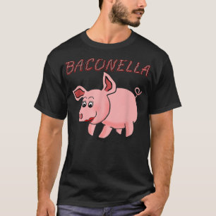 Camiseta Cartoon Pig Bacon está tudo no nome