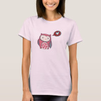 Cartoon Pink Love Owl