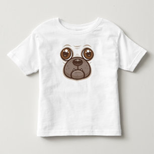 Camiseta Cartoon Pug Mug Puppy Dog Face