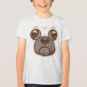 Camiseta Cartoon Pug Mug Puppy Dog Face